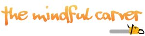 The Mindful Carver logo with chainsaw
