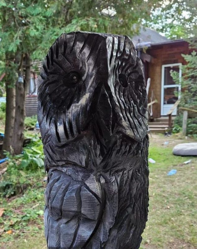 owl wood carving